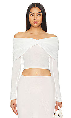 SNDYS Madrid Off Shoulder Top in White from Revolve.com | Revolve Clothing (Global)