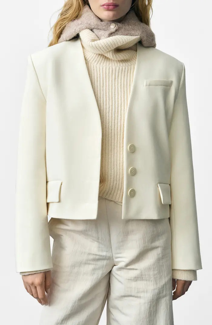 MANGO Jeanne Structured Crop Blazer | Nordstrom | Nordstrom
