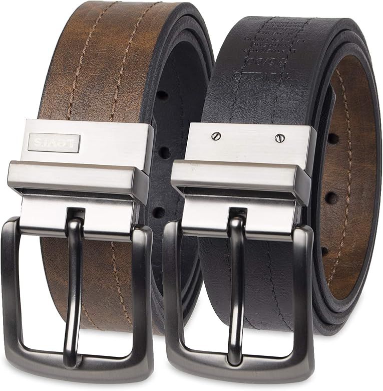 Levi's Men's Two-In-One Reversible Casual Jeans Belt | Amazon (US)