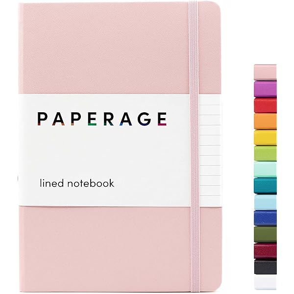 FOROXIN Lined Journal Notebook Pink Leather for Women Men 8.3 x 5.7 Large College Ruled 192 Pages 80 | Amazon (US)