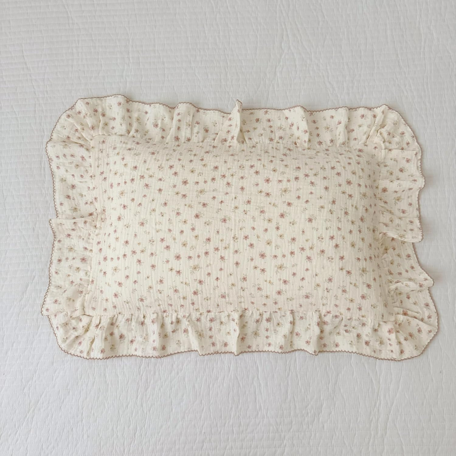 Muslin Baby Pillow Case for Crib Toddler Bed, 14"x20", Pink Floral | Amazon (US)