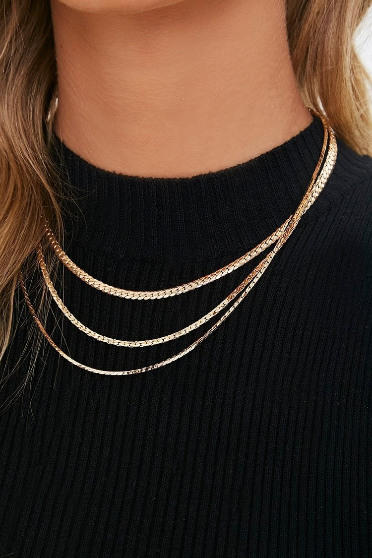 Layered Snake Chain Necklace in Gold | Forever 21 (US)
