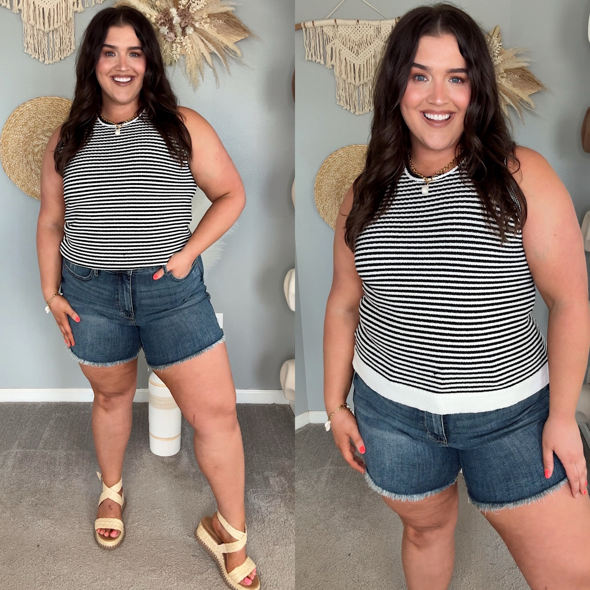 Everyday casual summer outfit inspo 🖤
Striped tank top XXL
Shorts: 2X 

#LTKPlusSize #LTKSeasonal #LTKSummerSales