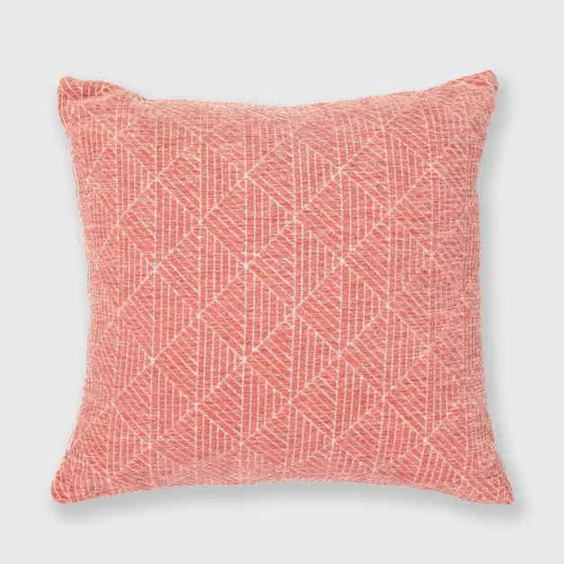 Geometric Chenille Woven Jacquard Reversible Throw Pillow - freshmint | Target