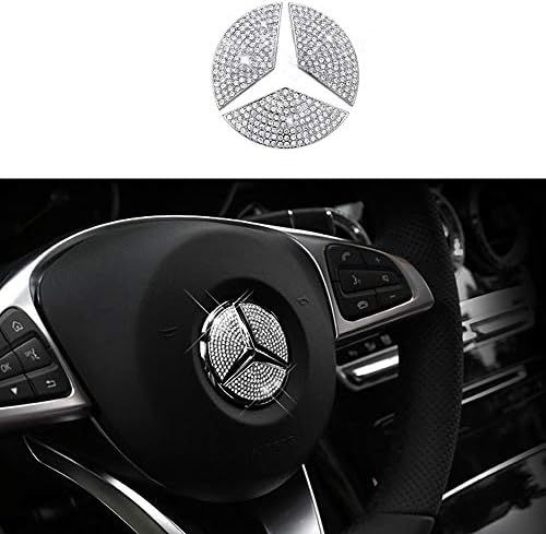 TopDall Steering Wheel Bling Crystal Emblem Accessory Interior Decal Sticker Compatible for Merce... | Amazon (US)