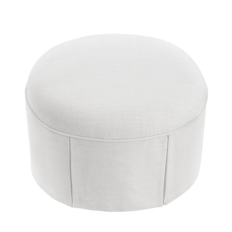 Perrin Linen Slipcover Ottoman, Pure White - Walmart.com | Walmart (US)