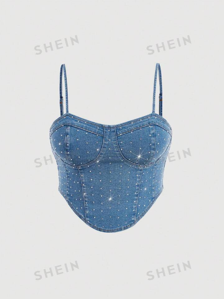 SHEIN MOD Women's Plus Size Irregular Hem Denim Top | SHEIN