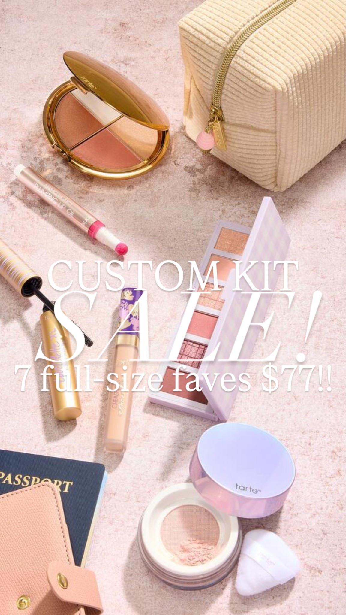 Custom Kit sale is here!! All our faves included! 7 full size items for $77!!

@Tarte #tartepartner

#LTKSaleAlert #LTKBeauty