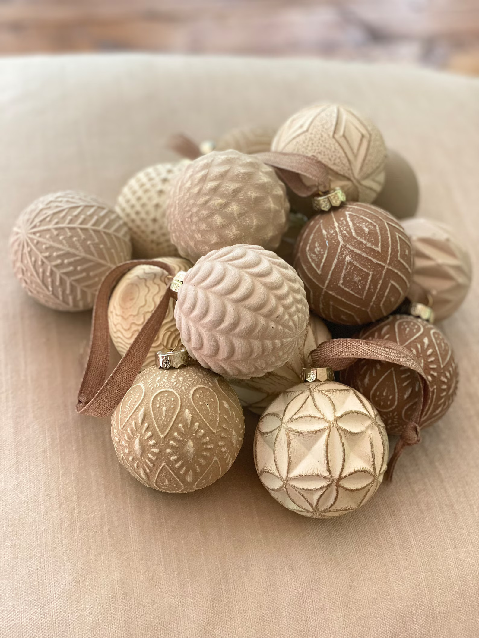 Modern Rustic Pattern Christmas Ornaments Neutral Matte - Etsy | Etsy (US)