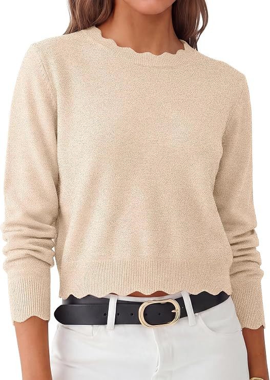 ANRABESS Sweaters for Women Long Sleeve Lightweight Fall Outfits | Amazon (US)