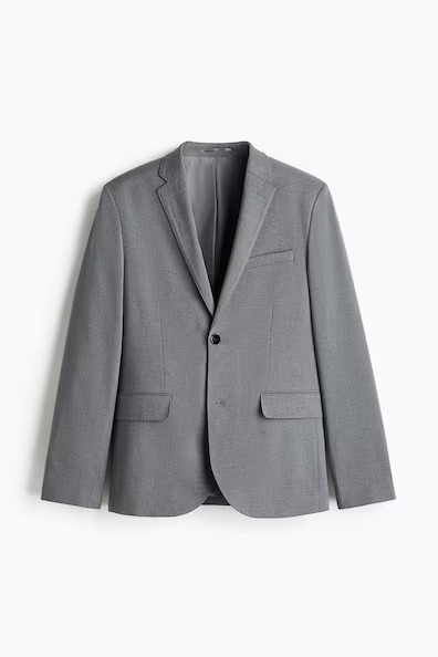 H & M - Slim-Fit Single-Breasted Jacket - Gray | H&M (US + CA)