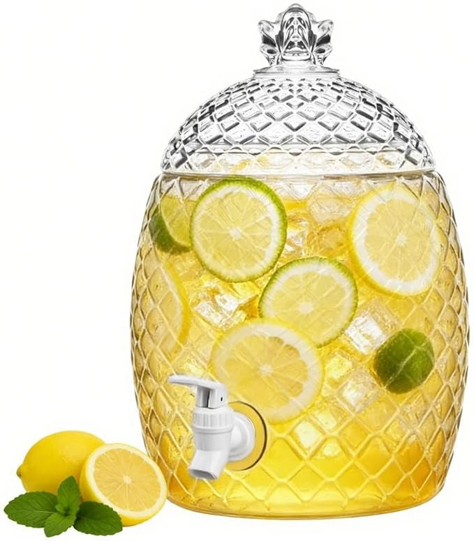 Lily's Home Pineapple Shaped Plastic Beverage Dispenser with Spigot - 2 Gallon Drink Dispensers f... | Amazon (US)