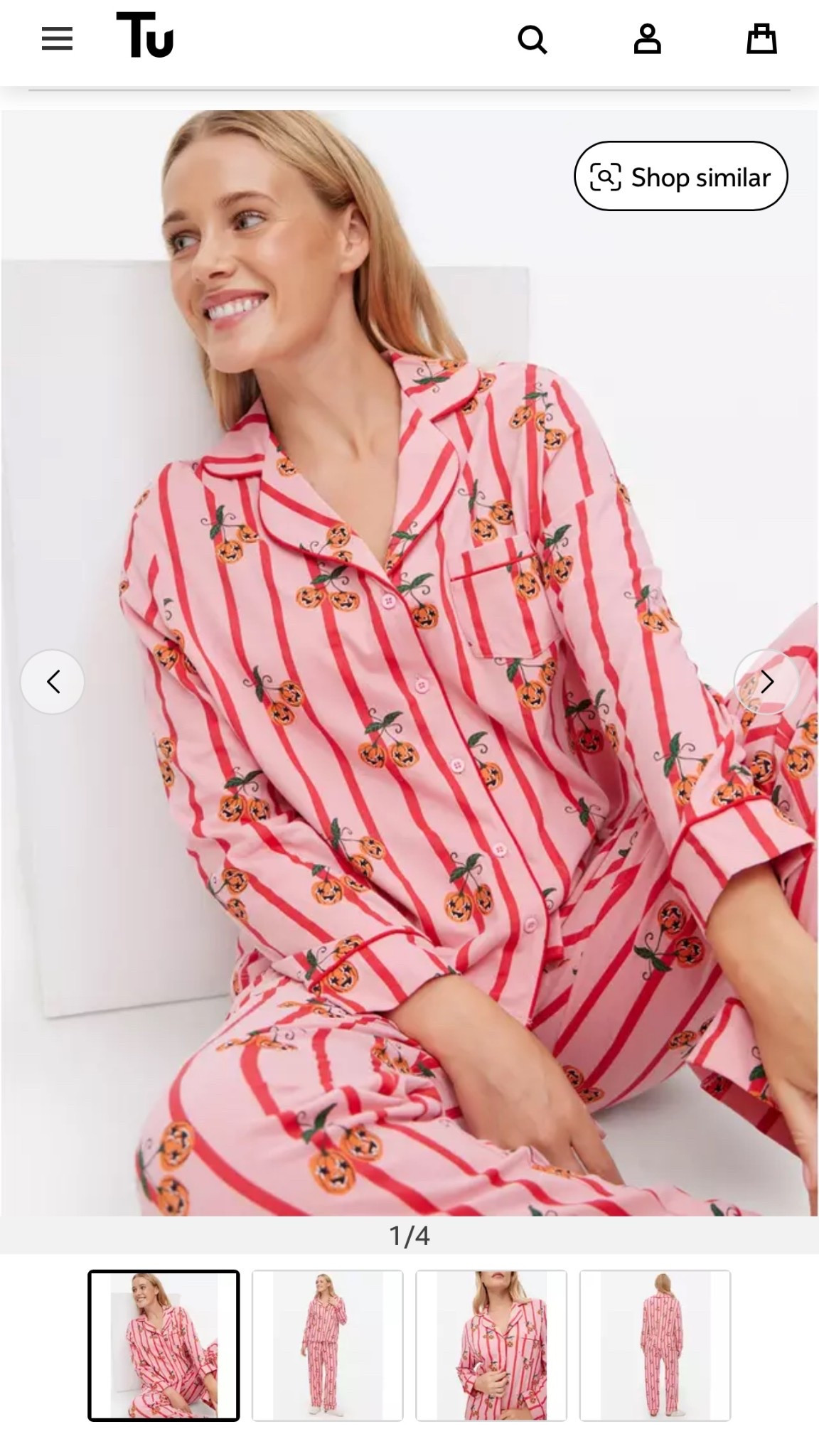 Sainsbury’s / Tu pumpkin print stripe pyjamas 

#LTKautumn #LTKuk