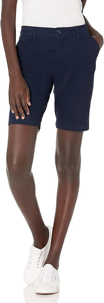 Amazon Essentials Women's Mid-Rise Slim-Fit 10" Inseam Bermuda Khaki Short | Amazon (US)