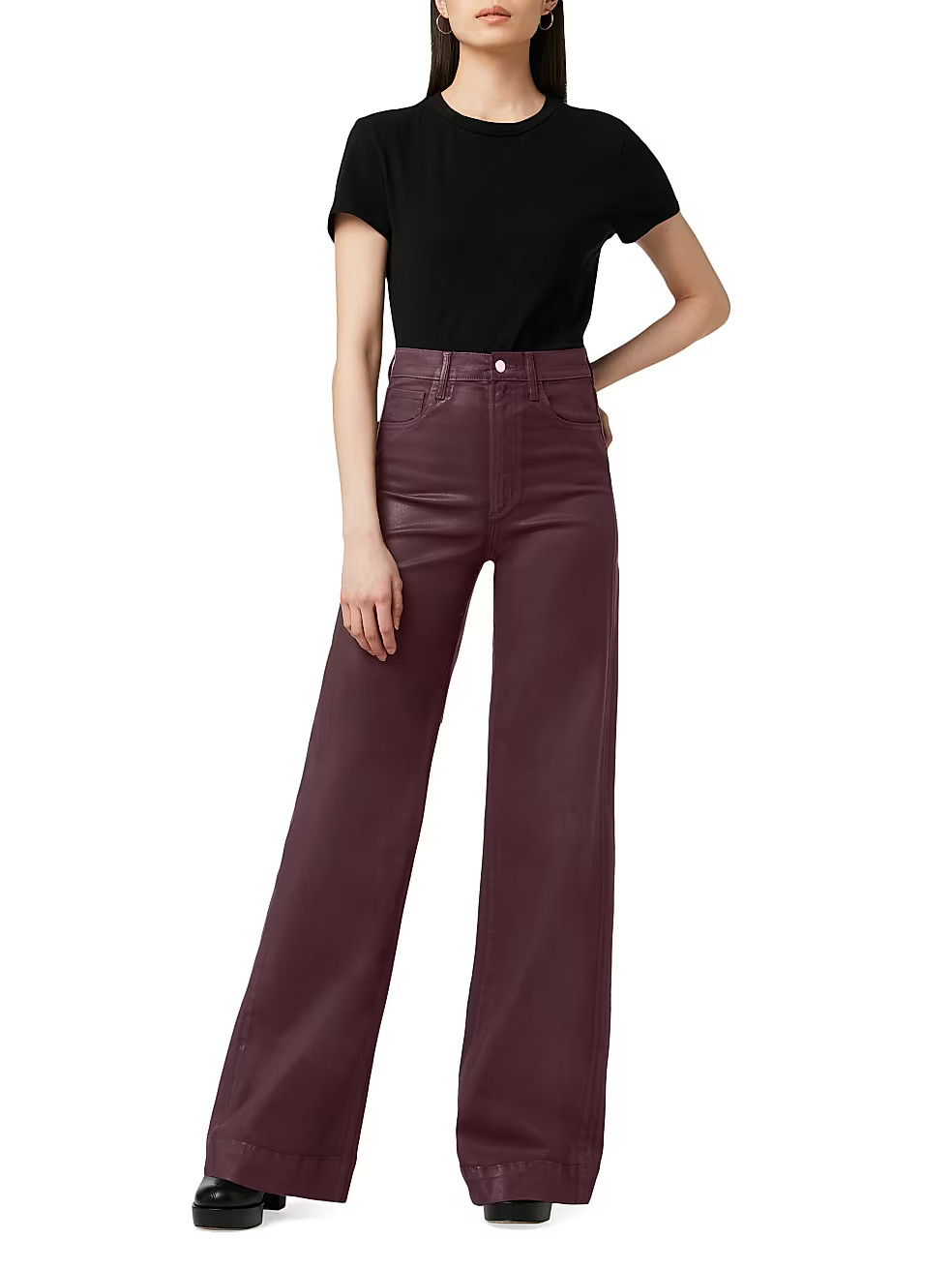 Joe's Jeans The Mia High-Rise Stretch Coated Wide-Leg Jeans | Saks Fifth Avenue