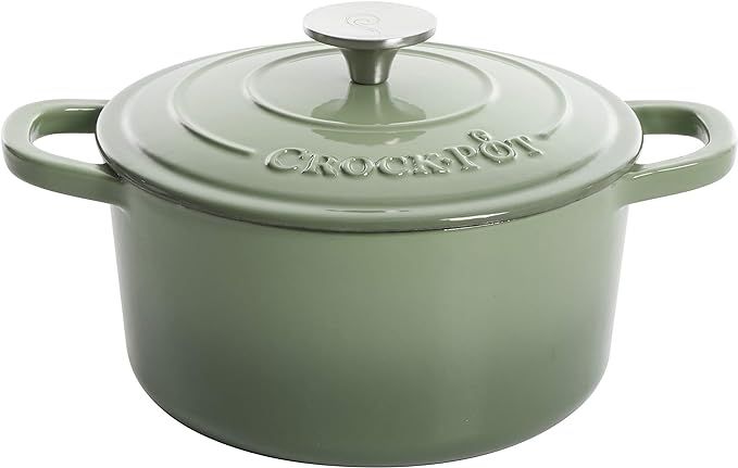 Crock-Pot Artisan Round Enameled Cast Iron Dutch Oven, 7-Quart, Pistachio Green | Amazon (US)