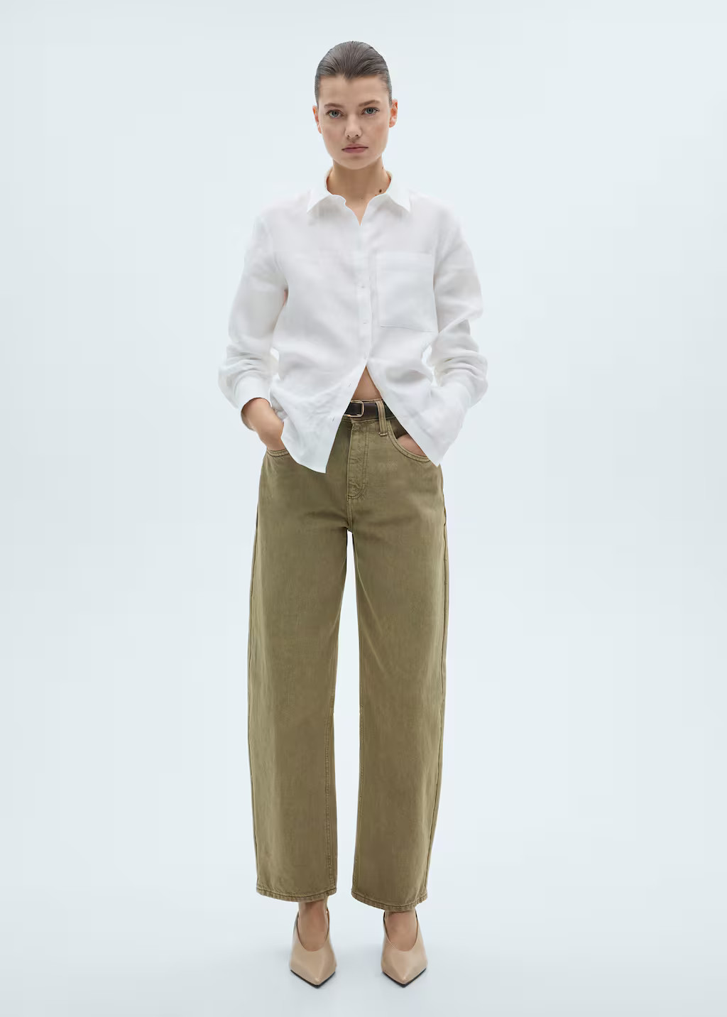 Pocket linen shirt off white - Women - 20 - MANGO | Mango (US/MX/AU)