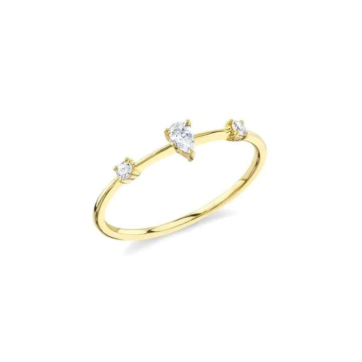 Diamond Pear Ring | LINDSEY LEIGH JEWELRY
