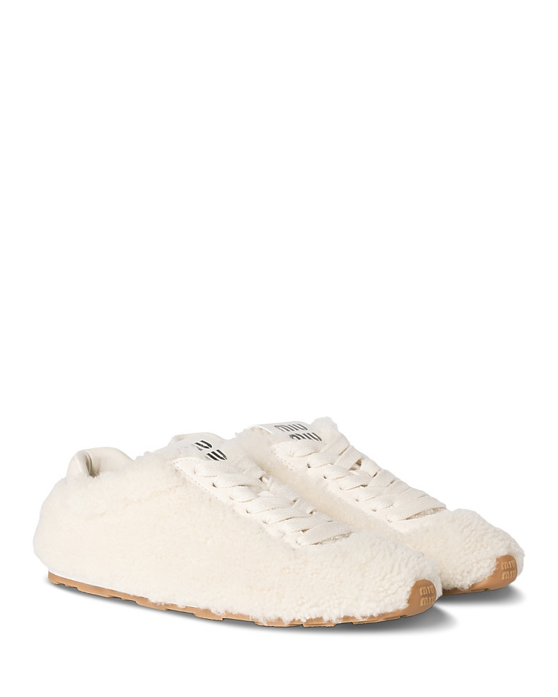 Miu Miu Women's Allacciate Shearling Sneakers | Bloomingdale's (US)