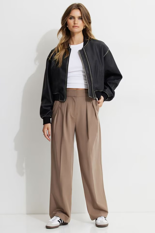Drop Waist Pleated Pants | Dynamite Clothing