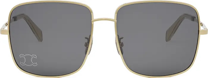CELINE Rhinestone Triomphe 59mm Square Sunglasses | Nordstrom | Nordstrom