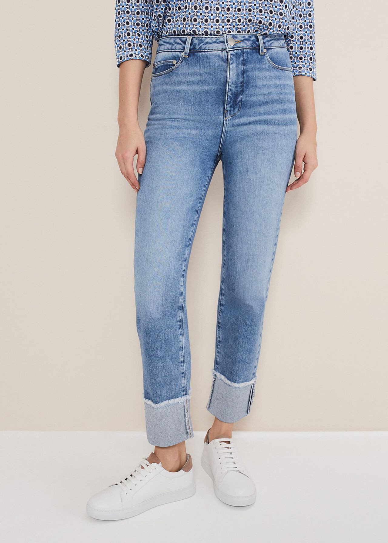 Mirabel Straight Leg Deep Turn Up Jeans | Phase Eight (UK)