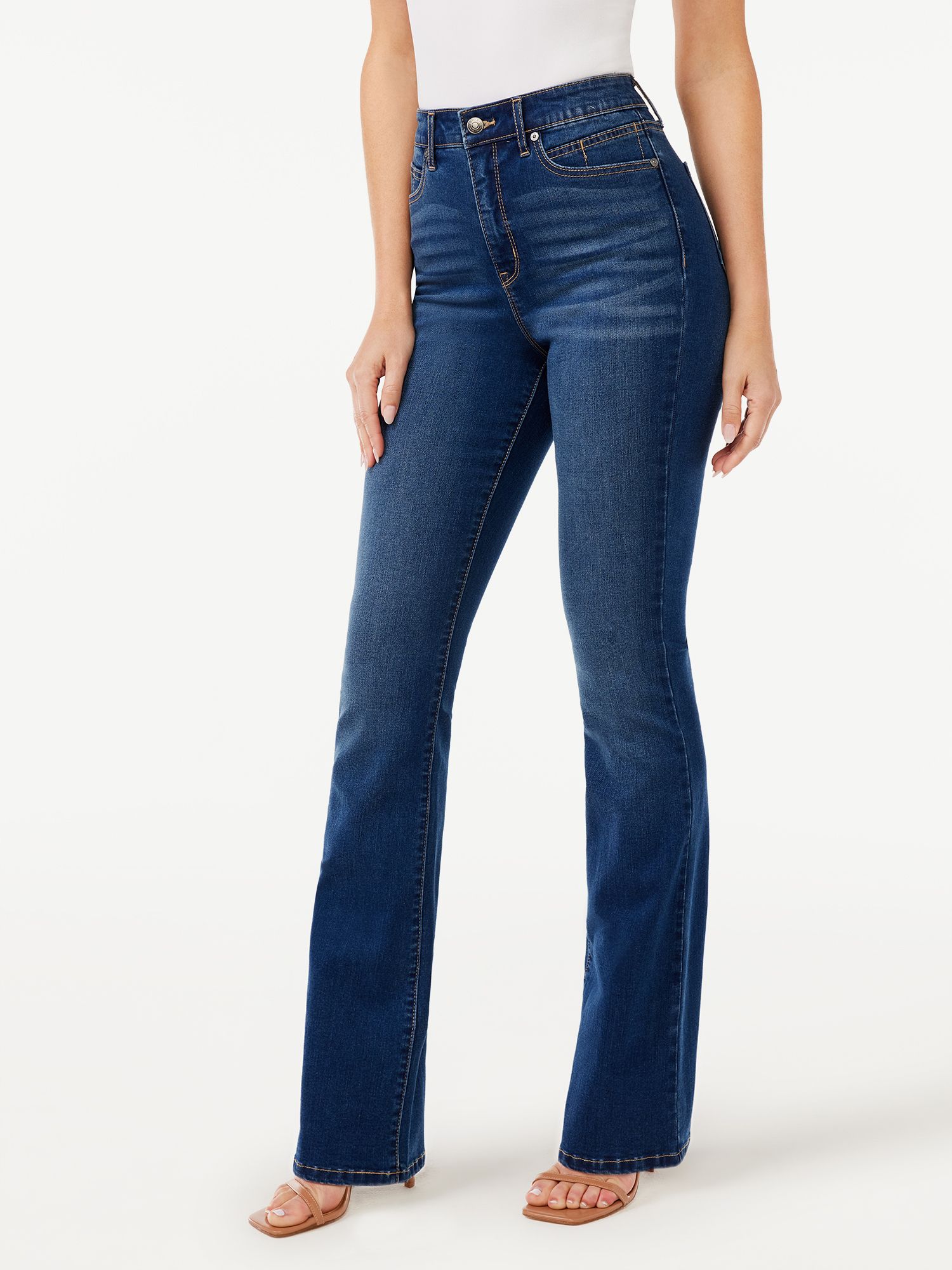 Sofia Jeans by Sofia Vergara Women's Marisol Super High Rise Curvy Boot Cut Jeans | Walmart (US)