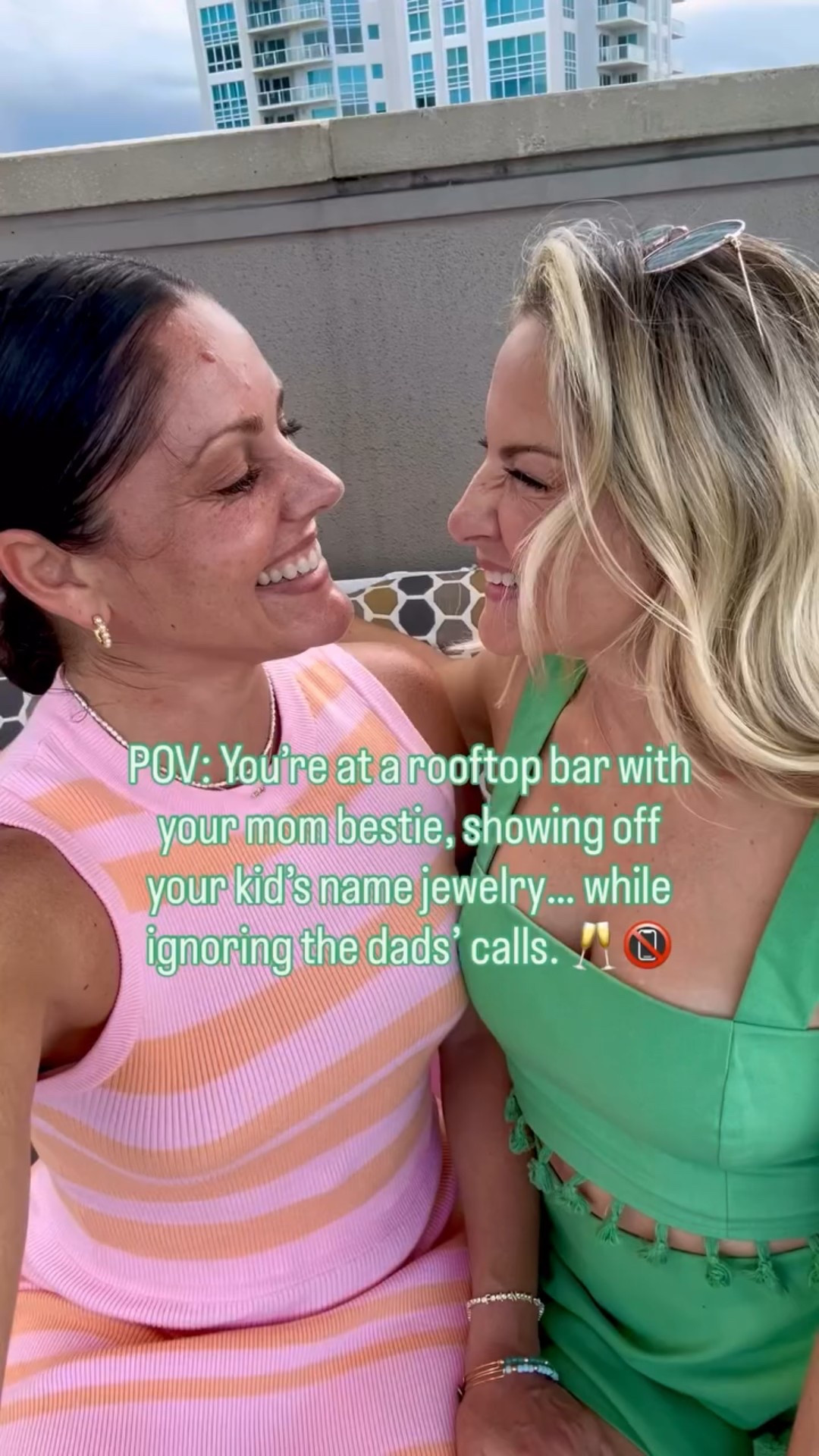 Custom name jewelry for the mamas who talk about their kids even on girls’ night 💖🥂 These were gifts we gave each other and I’m obsessed—linked the sweetest name necklaces and bracelets you’ll wear on repeat. So good, the dads had to call. 😏📵 

#LTKFamily #LTKFindsUnder100 #LTKBaby