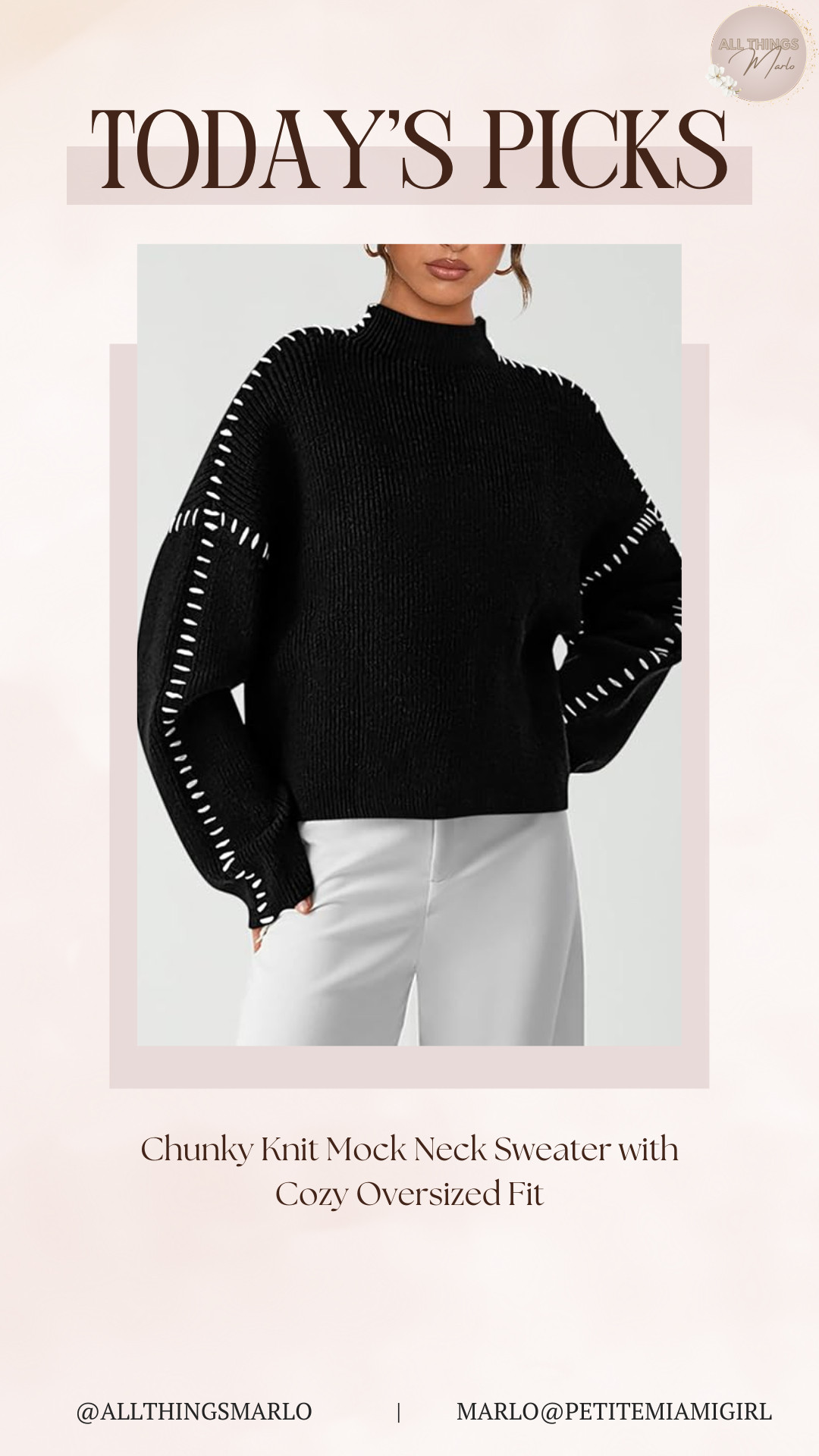 Chunky Knit Mock Neck Sweater with Cozy Oversized Fit 

 #LTKSeasonal #LTKWorkwear #LTKTravel