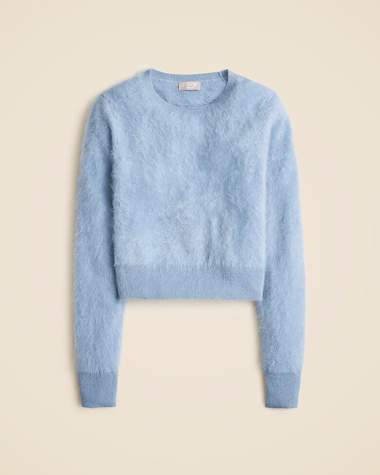 Brushed cashmere shrunken crewneck sweater | J. Crew US
