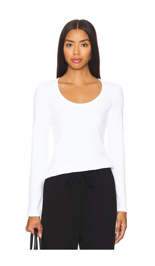 Bobi Long Sleeve Tee in White. - size L | Revolve Clothing (Global)