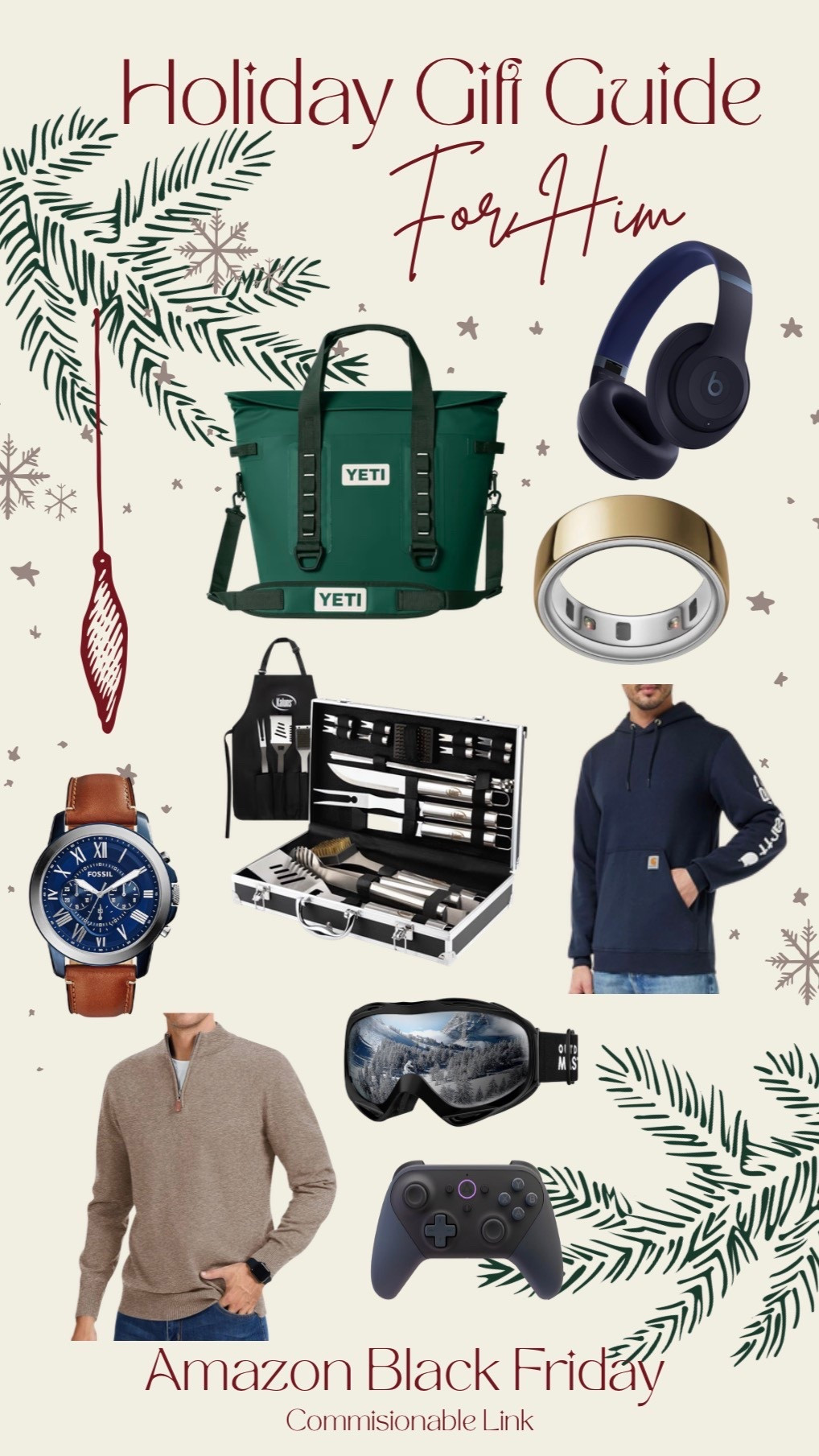 Amazon Black Friday gift guide for him! 

Yeti cooler, beats headphones, Oura ring, grill set, hoodie, watch, sweater, ski goggles, game controller 

Amazon | Amazon Black Friday | men’s gift guide | men’s Christmas gift | gift for dad | brother 
Follow @mimipluswill for more! 

#LTKMens #LTKGiftGuide #LTKHoliday