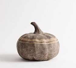Brown Terracotta Striped Pumpkin | Pottery Barn (US)