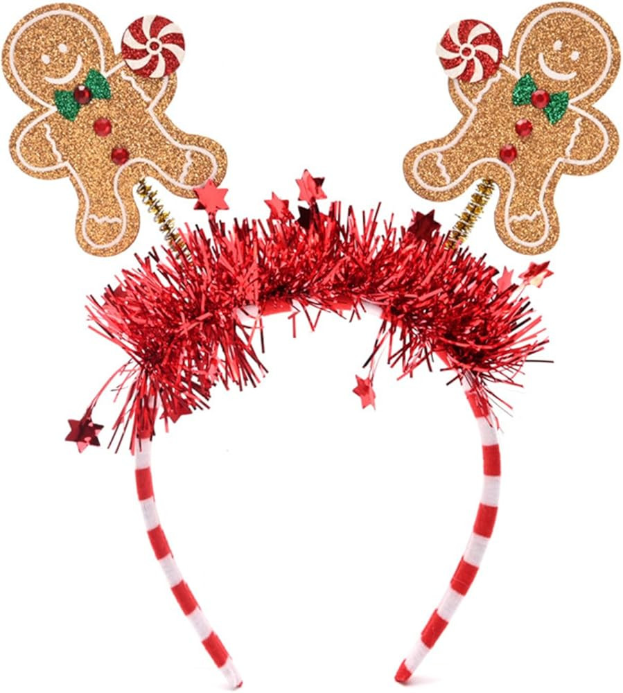 ZEYER Christmas Headbands Cute Gingerbread Man Design Headbands Party Gift Christmas Party Access... | Amazon (US)