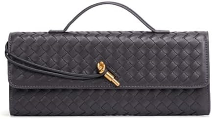 Covelin Women's Handmade Woven Evening Bag Leather Shoulder Clutch Handbag Fashion Crossbody Purs... | Amazon (US)