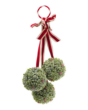 30in Hanging Faux Boxwood Balls With Ribbon | Plants & Planters | Marshalls | Marshalls