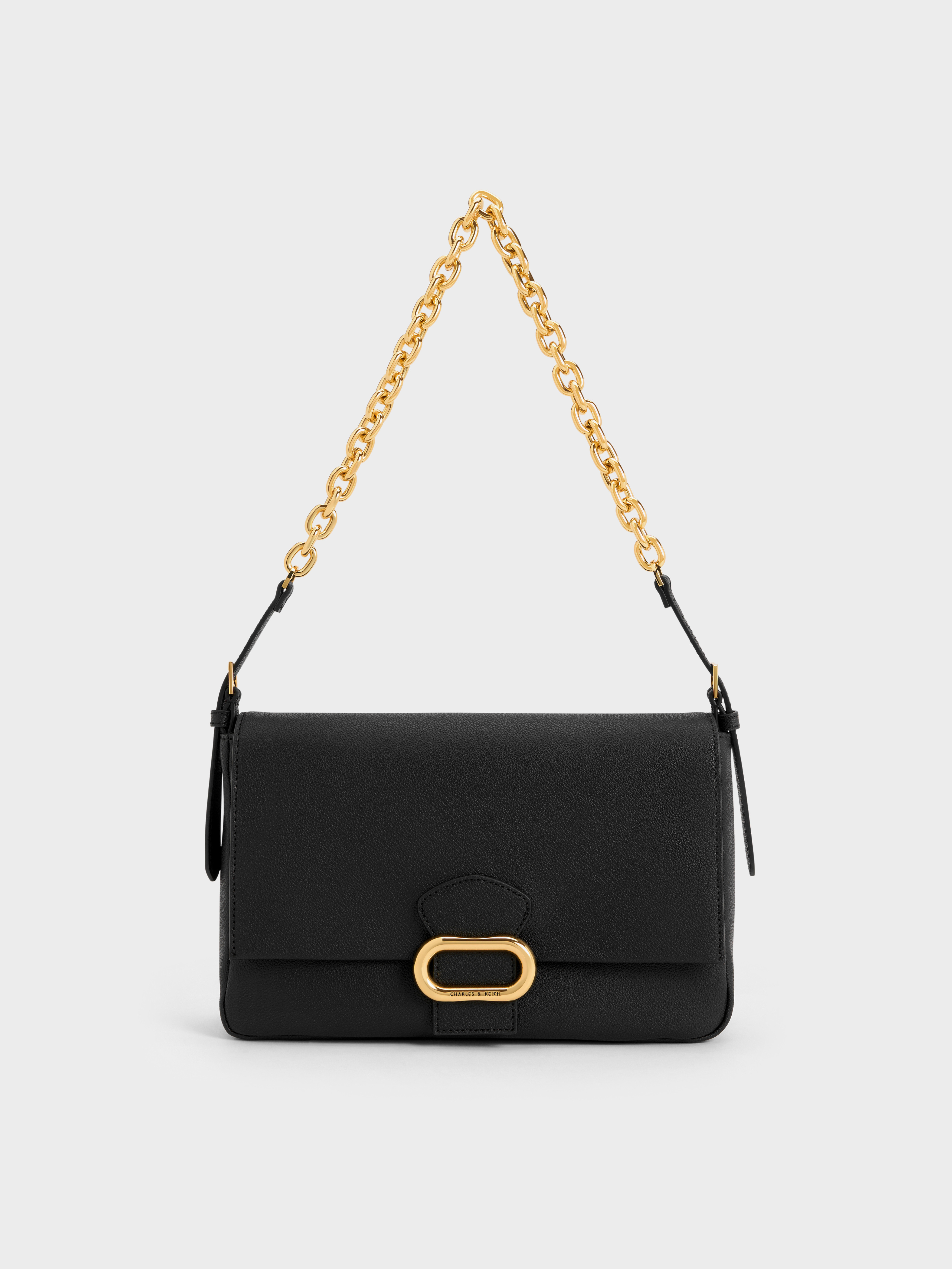 Daki Belted Trapeze Bag
 - Black | Charles & Keith UK