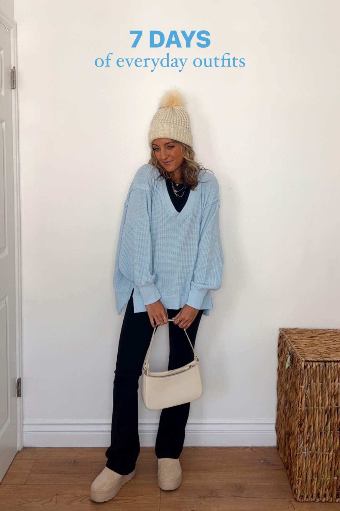 7 days of everyday outfits featuring the coziest crewneck sweatshirt and yoga pants 🤍