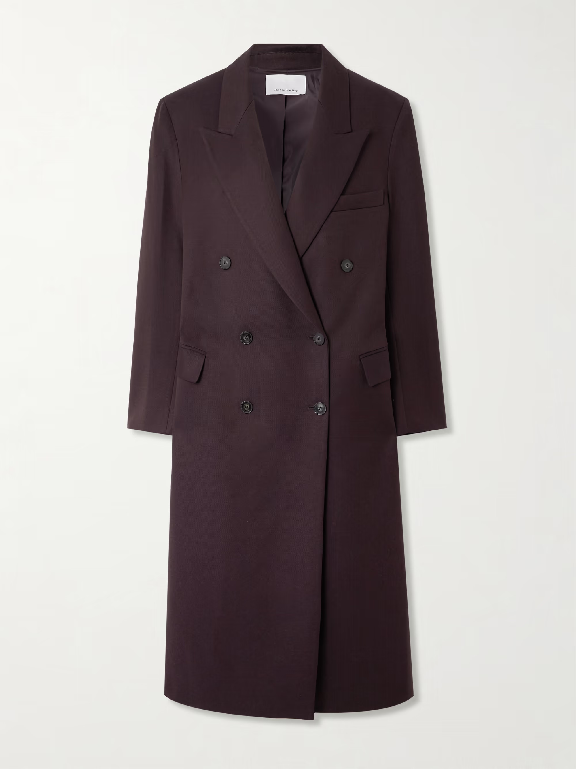 THE FRANKIE SHOP Jane oversized double-breasted twill coat | NET-A-PORTER | NET-A-PORTER (UK & EU)