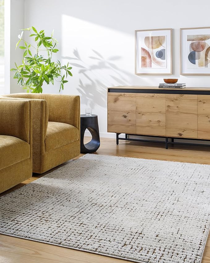 Surya Our PNW Home x Cascade Minimalist Area Rug, 7'10" x 10', Beige/Gray | Amazon (US)