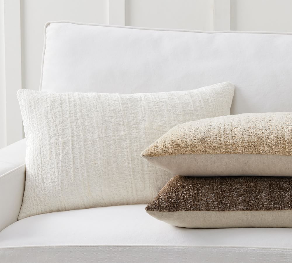 Journey Chenille Jacquard Lumbar Pillow Covers | Pottery Barn (US)