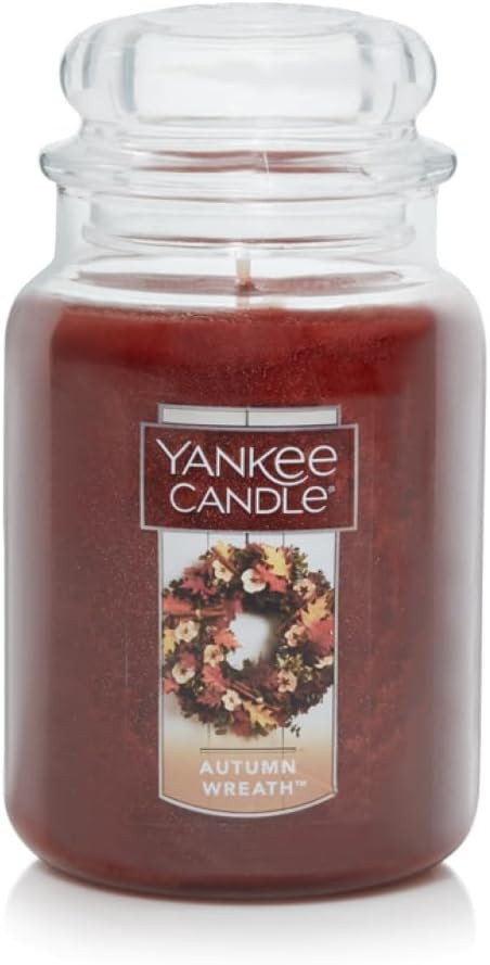 Yankee Candle Autumn Wreath Scented, Classic 22oz Large Jar Single Wick Aromatherapy Candle, Over... | Amazon (US)