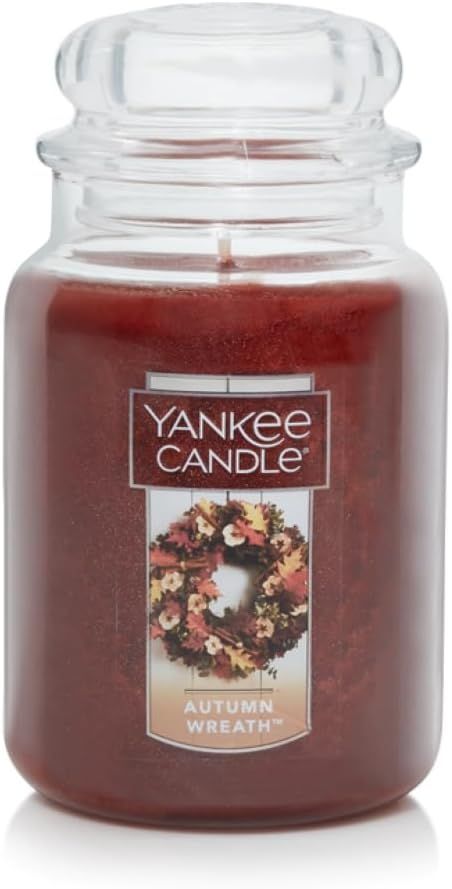 Yankee Candle Autumn Wreath Scented, Classic 22oz Large Jar Single Wick Aromatherapy Candle, Over... | Amazon (US)