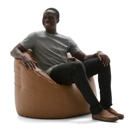 Big Joe Siena Faux-Leather Bean Bag Chair, Multiple Colors | Walmart (US)