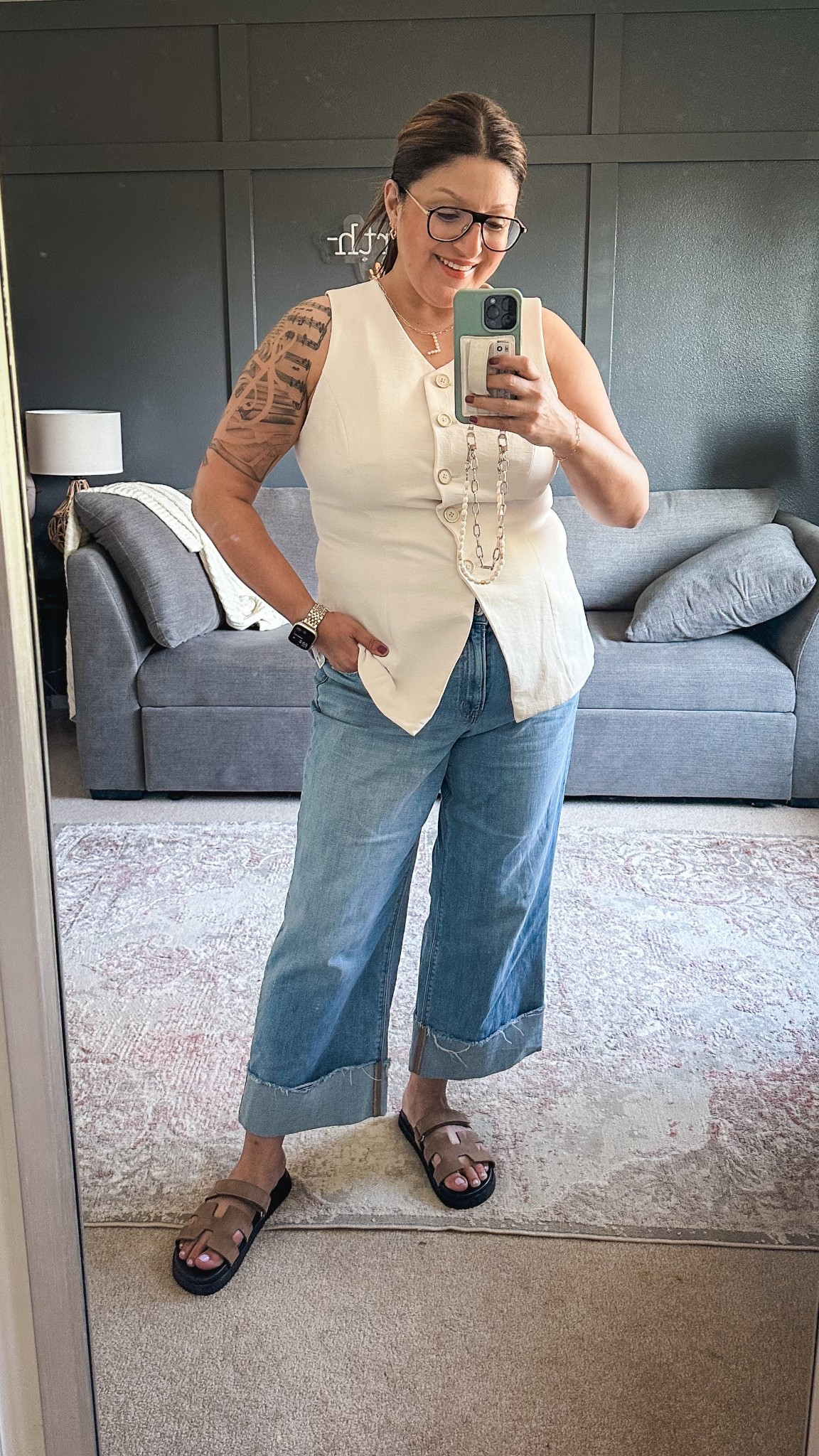 Today’s ootd:
Target vest (XL)
Aerie cuffed jeans (14 short)
Steve Madden sandals 

#LTKSaleAlert #LTKMidsize #LTKOver40