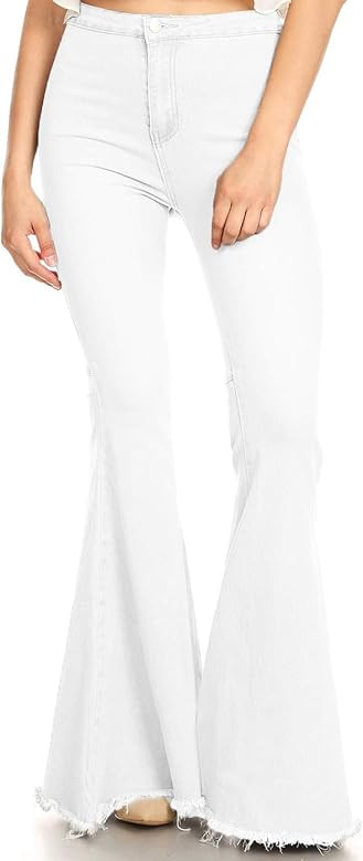 Anna-Kaci Women's Classic Retro High Waist Long Denim Bell Bottom Jeans | Amazon (US)