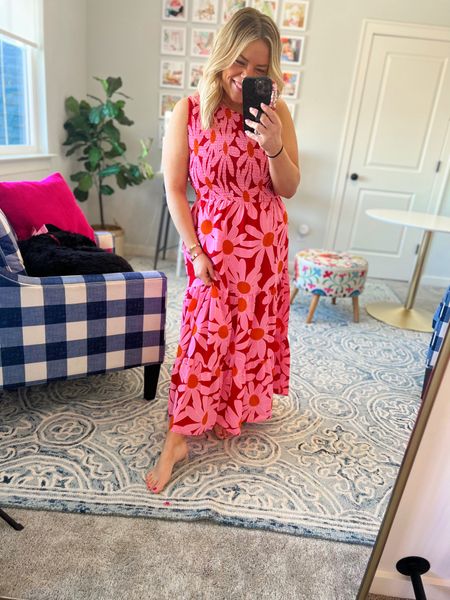 Amazon one shoulder floral pink red beach vacation maxi dress 