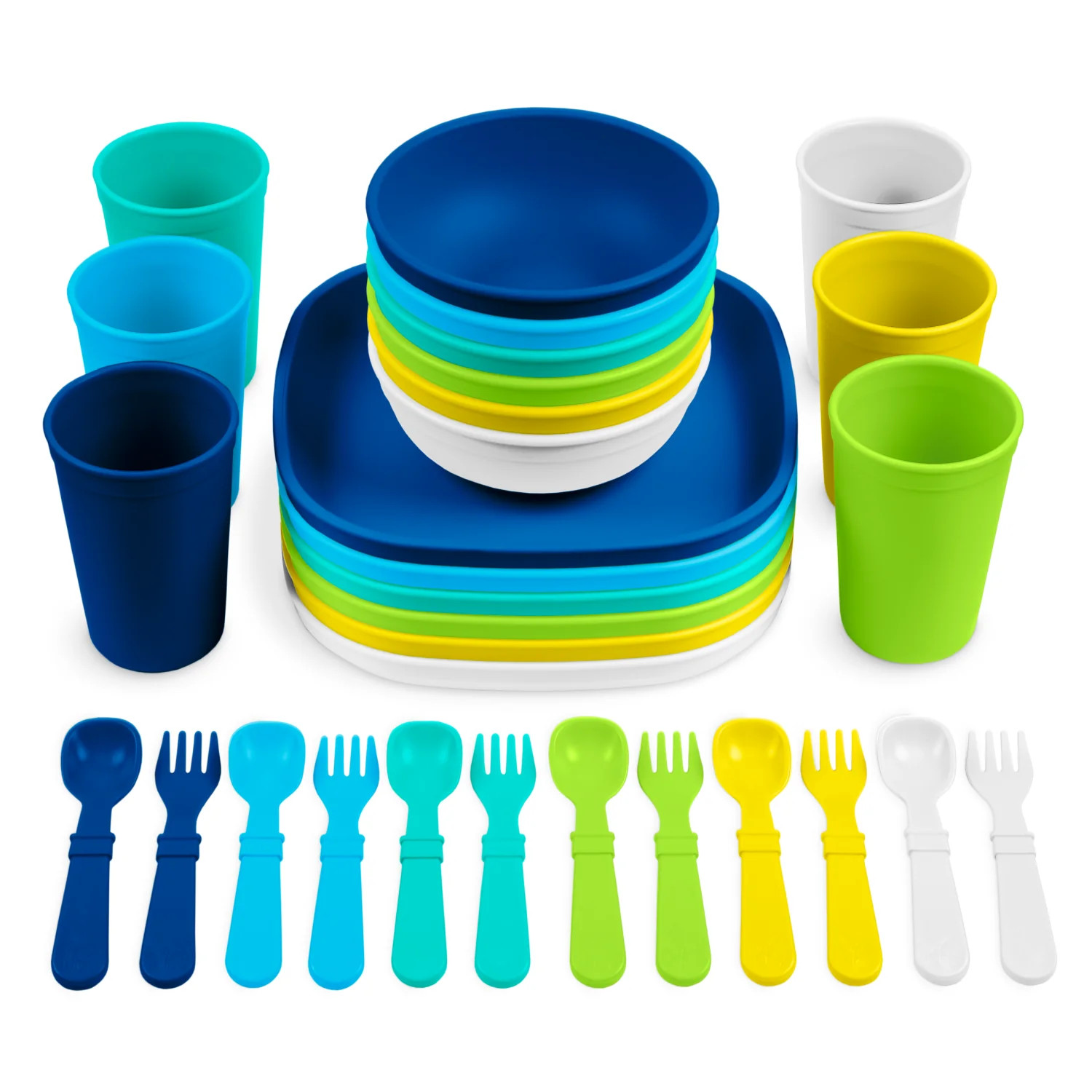 Re-Play Big Kid's Tableware Collection | Family Tableware Made in the USA from Recycled Plastic | Re-Play