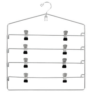 4-Tier Swing-Arm Skirt Hanger Chrome | The Container Store