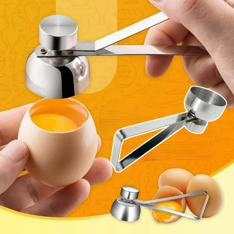 Stainless Steel Egg Cracker Separator, Topper & Opener for Raw, Soft or Hard Boiled Eggs | Walmart (US)